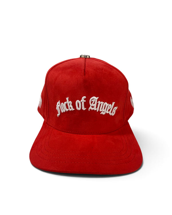 FLOCK OF ANGELS RED STRAP BACK HAT