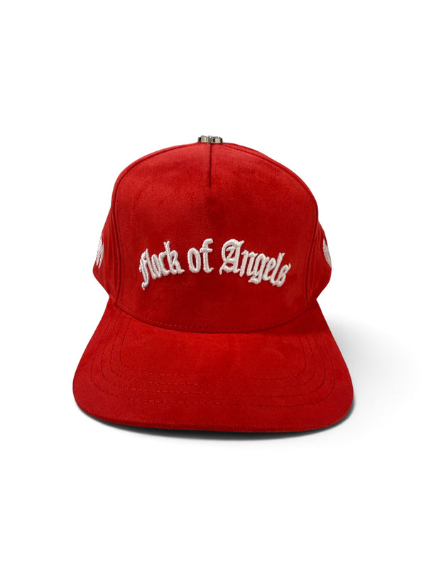 FLOCK OF ANGELS RED STRAP BACK HAT