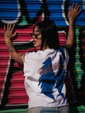 FOA ORANGE & BLUE SCROLL TEE